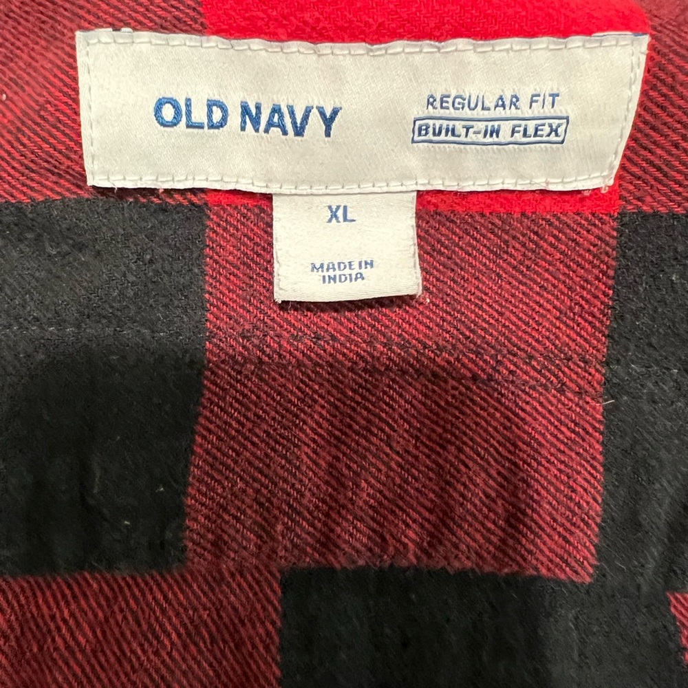 Upcycled Red and Black Plaid Men's Shirt - Picture 4 of 4